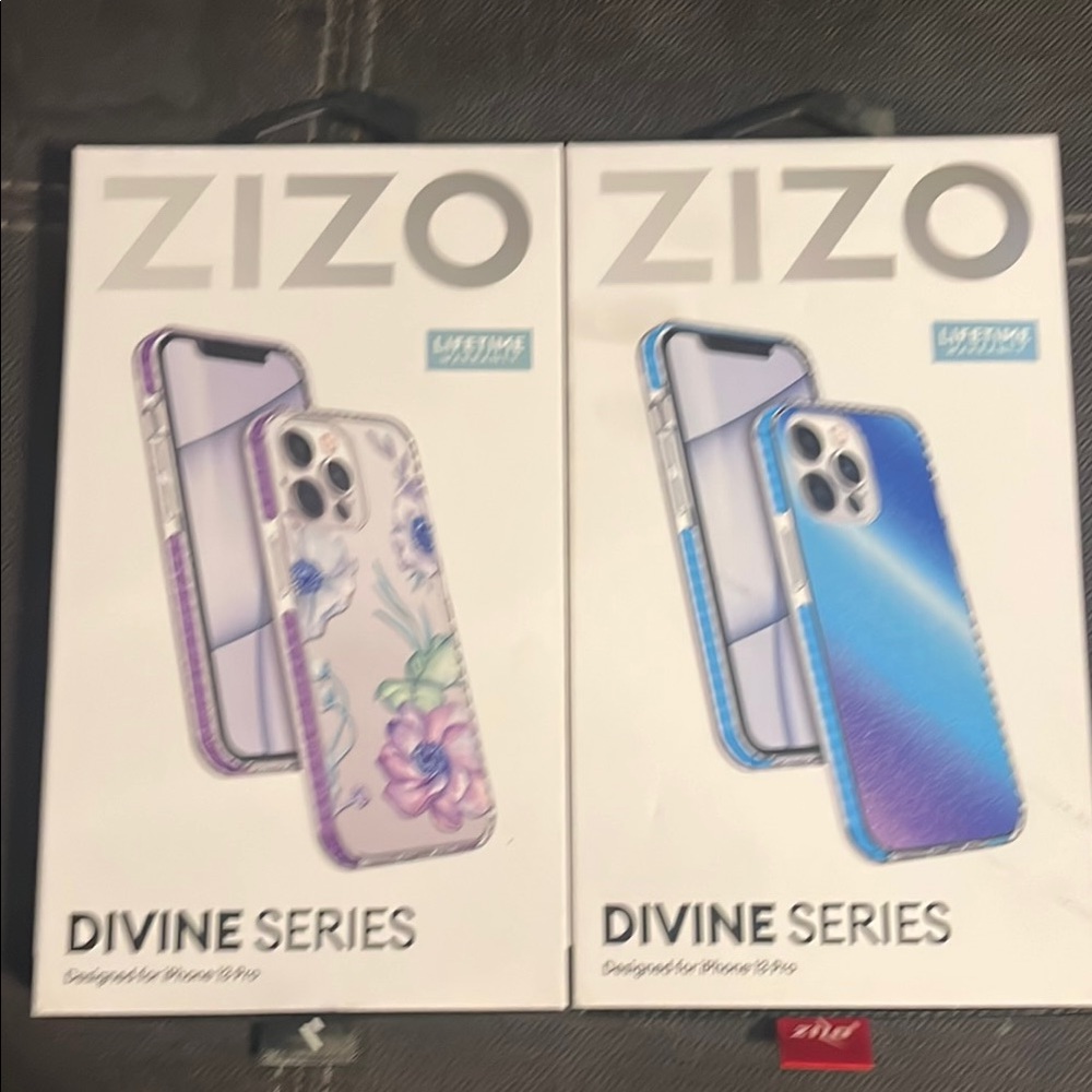 Divine Series iPhone 13 Pro Cases - Purple Floral and Blue Gradient